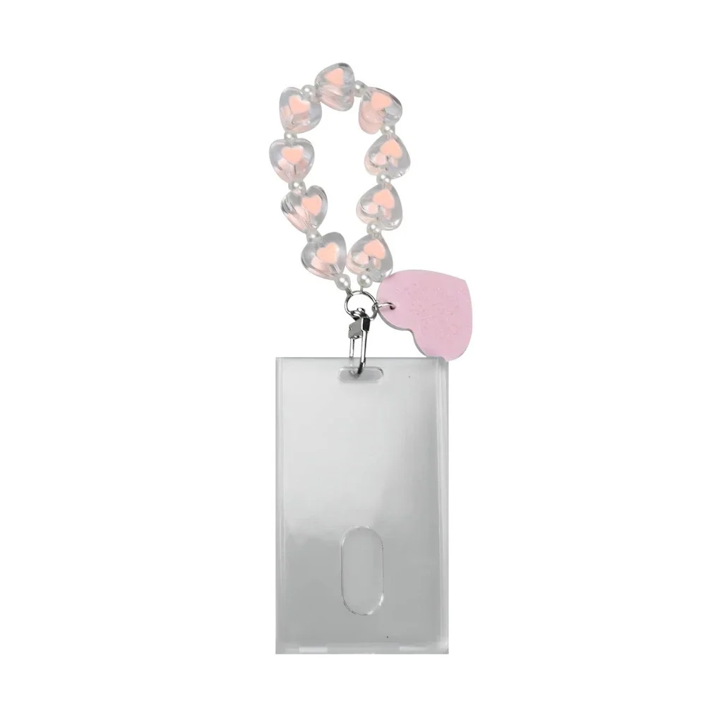 Kpop Photocard Holder Keychain Love Bead Bracelet ID Badge Bus Student Card...